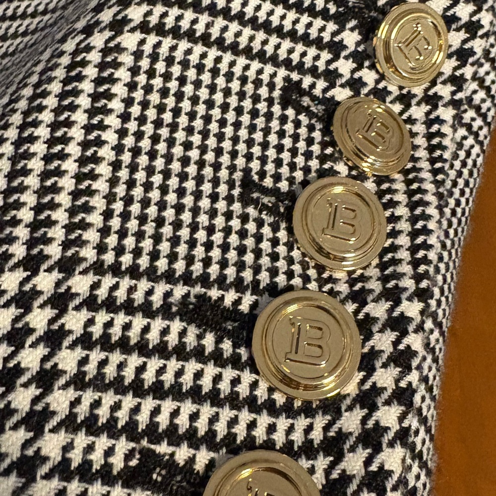 Balmain Women’s Checkered Blazer with Gold Buttons - Picture 2 of 3